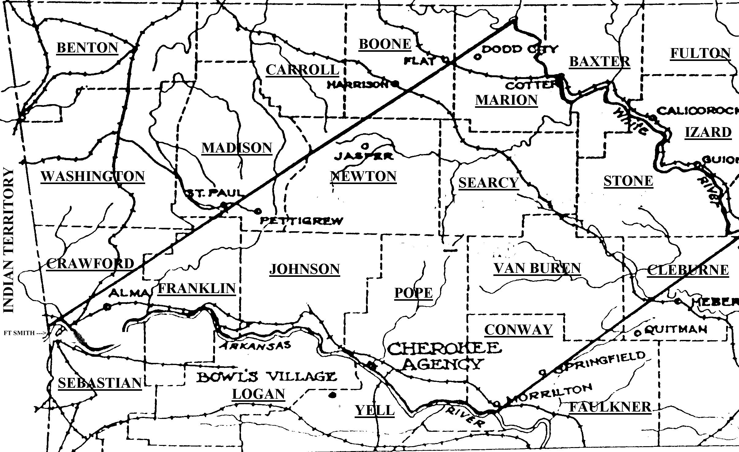 CHEROKEE NATION WEST MAP