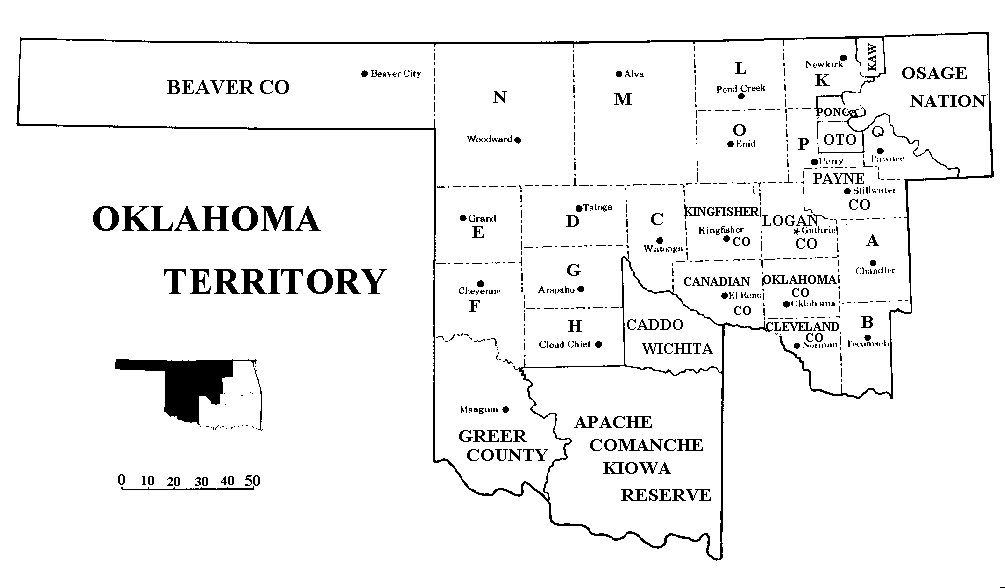 MAP: OKLAHOMA TERRITORY