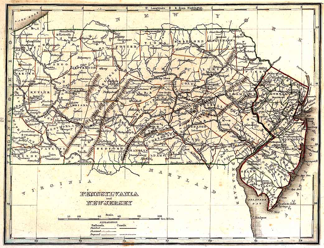  Pennsylvania ~ New Jersey 1835 map.