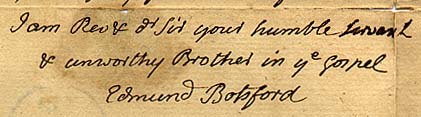 Autograph of 
Edmund Botsford, 1804
