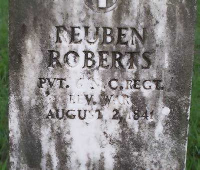 Reuben Roberts 4 Jan 1744-2 Aug 1841, Rev. War