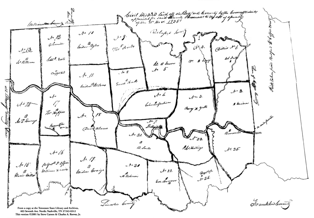Original 1835 Map Bedford County TNGen