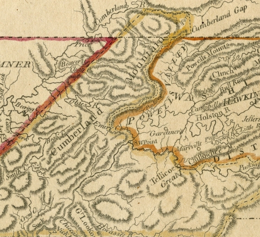Tennessee in the 1790s -- portion of larger map