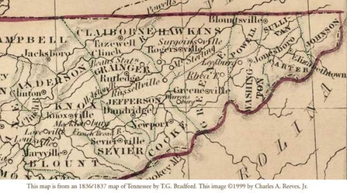 Map Proposed Powell County Tennessee Hawkins County Genealogy History   Powell 500x279 