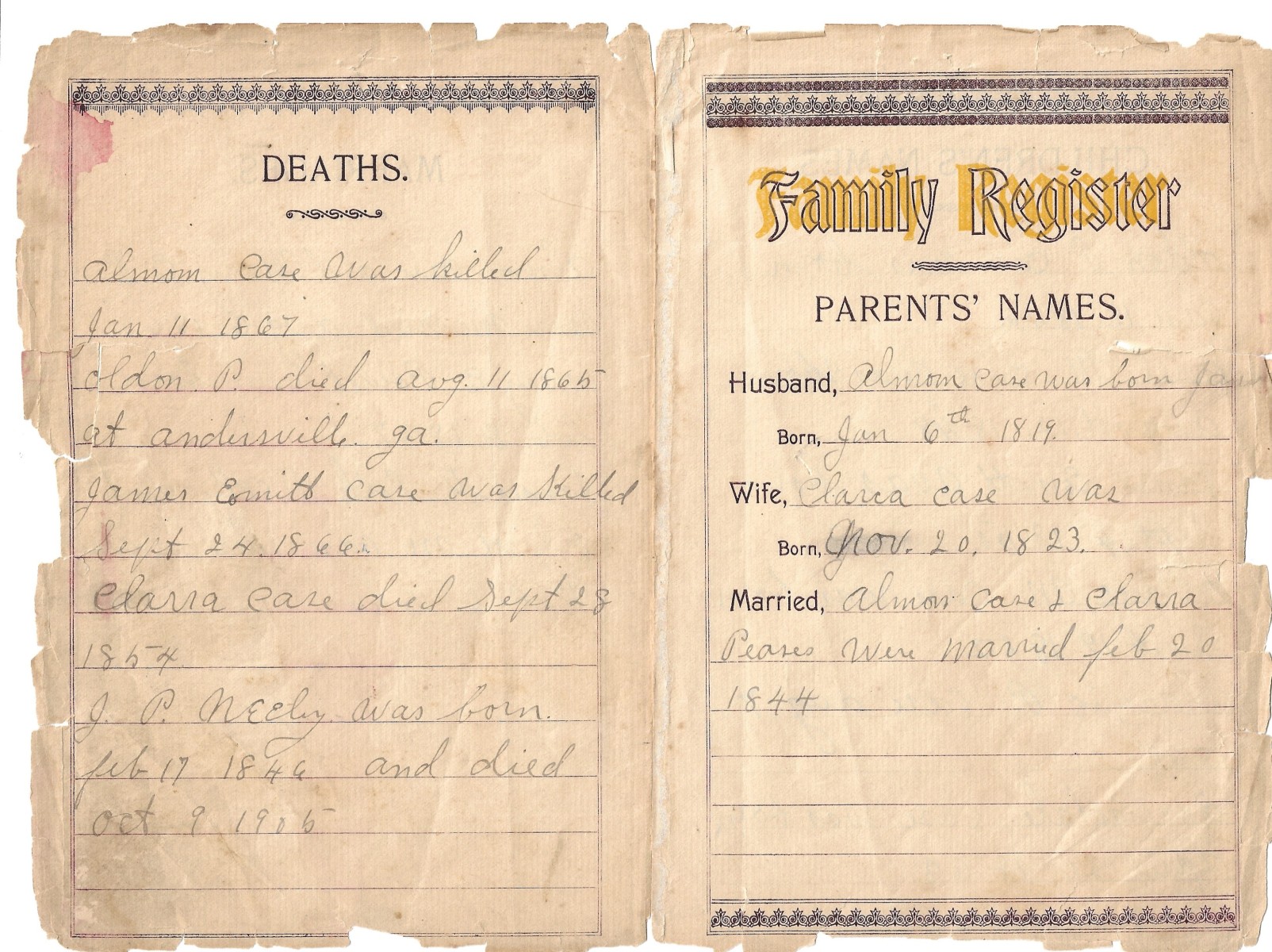 Deaths-Parents-Names-Case-Family-Bible