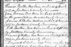Thomas & Jane (Turner) Butler Bible Page 1