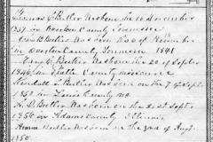 Thomas & Jane (Turner) Butler Bible Page 2
