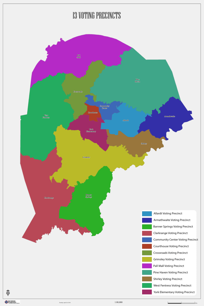 Fentress County Voting Precincts, 2011