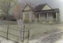 Holman House -- hand-tinted, black-and-white photo