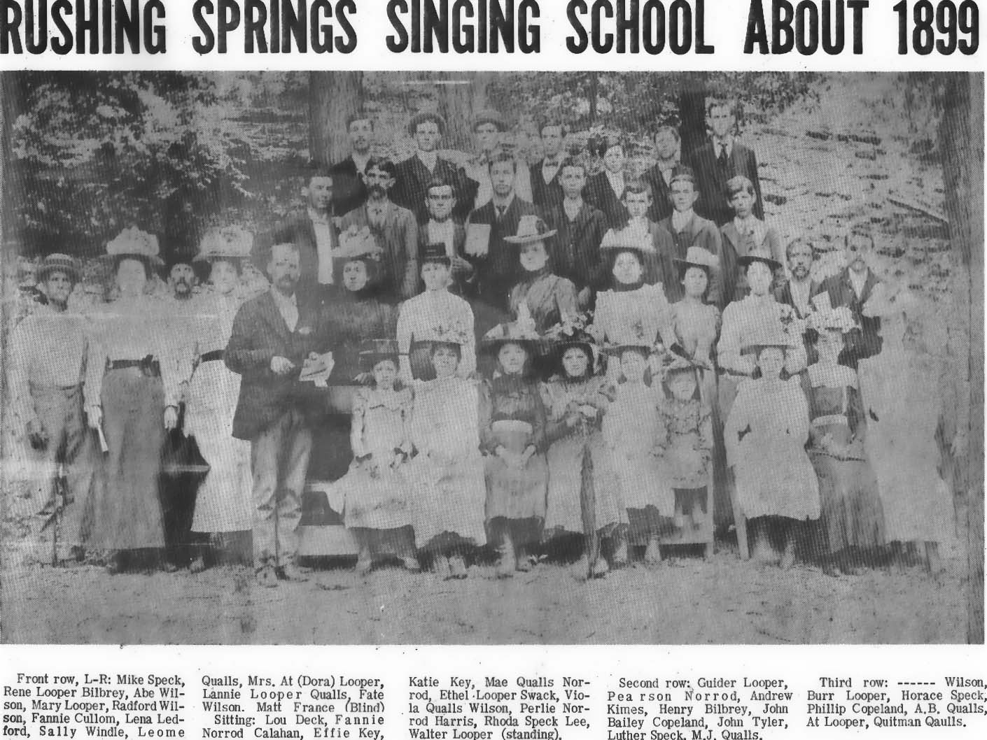 Rushing Springs Singing School 1899