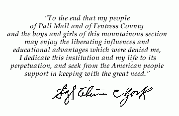 Alvin York's Dedication of York Institute