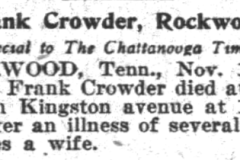Frank Crowder Death Notice Nov-17-1906