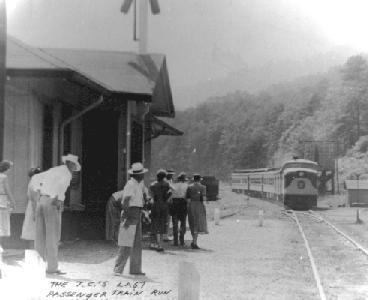 Tennessee Central Railway Depot at Rockwood with last passenger train
