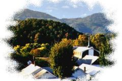 Oliver Springs First Baptist Church, Windrock Mountain in background