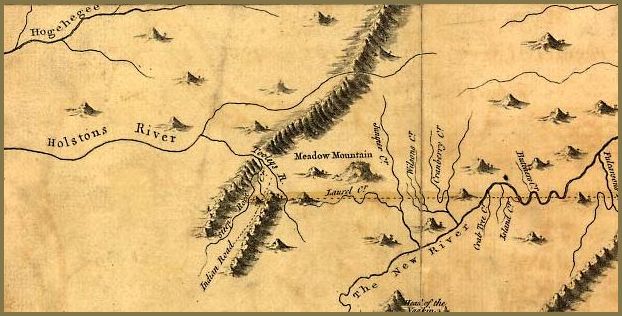 Southwest corner of 1751 Fry-Jefferson map