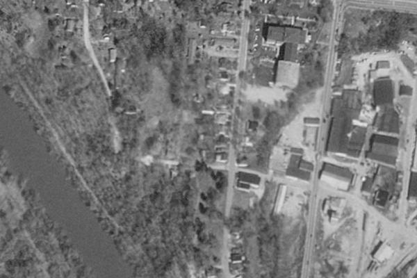 Aerial Map showing location of Old City Cemetery