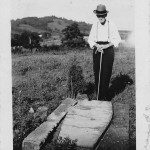 Hugh Boyd Wright at his father's grave. Jonathan Pugh Wright